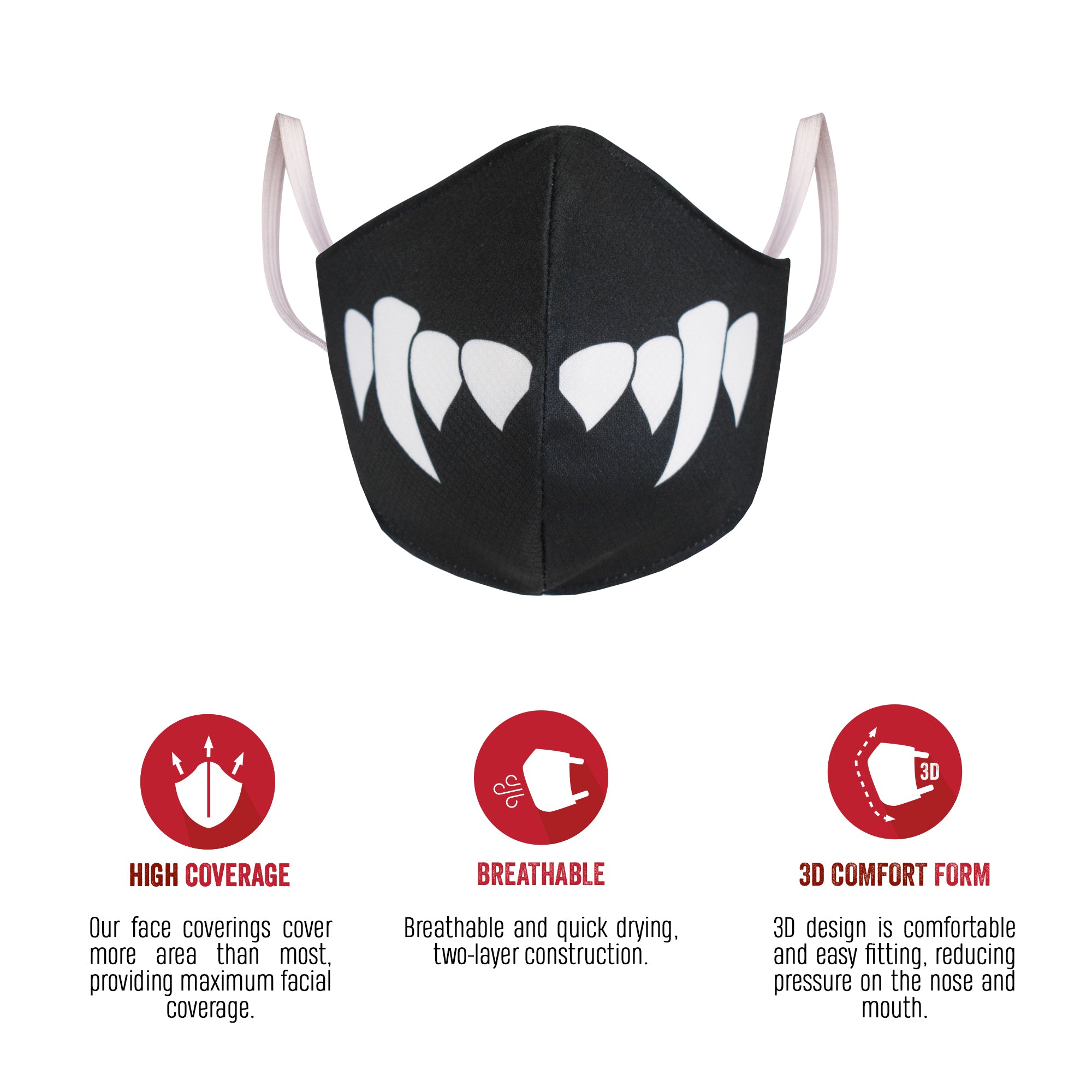 SAFEJAWZ Performance Face Mask - FANGZ. Anti-Microbial, Washable, 2-Layer Face Mask. - SAFEJAWZ gum shield