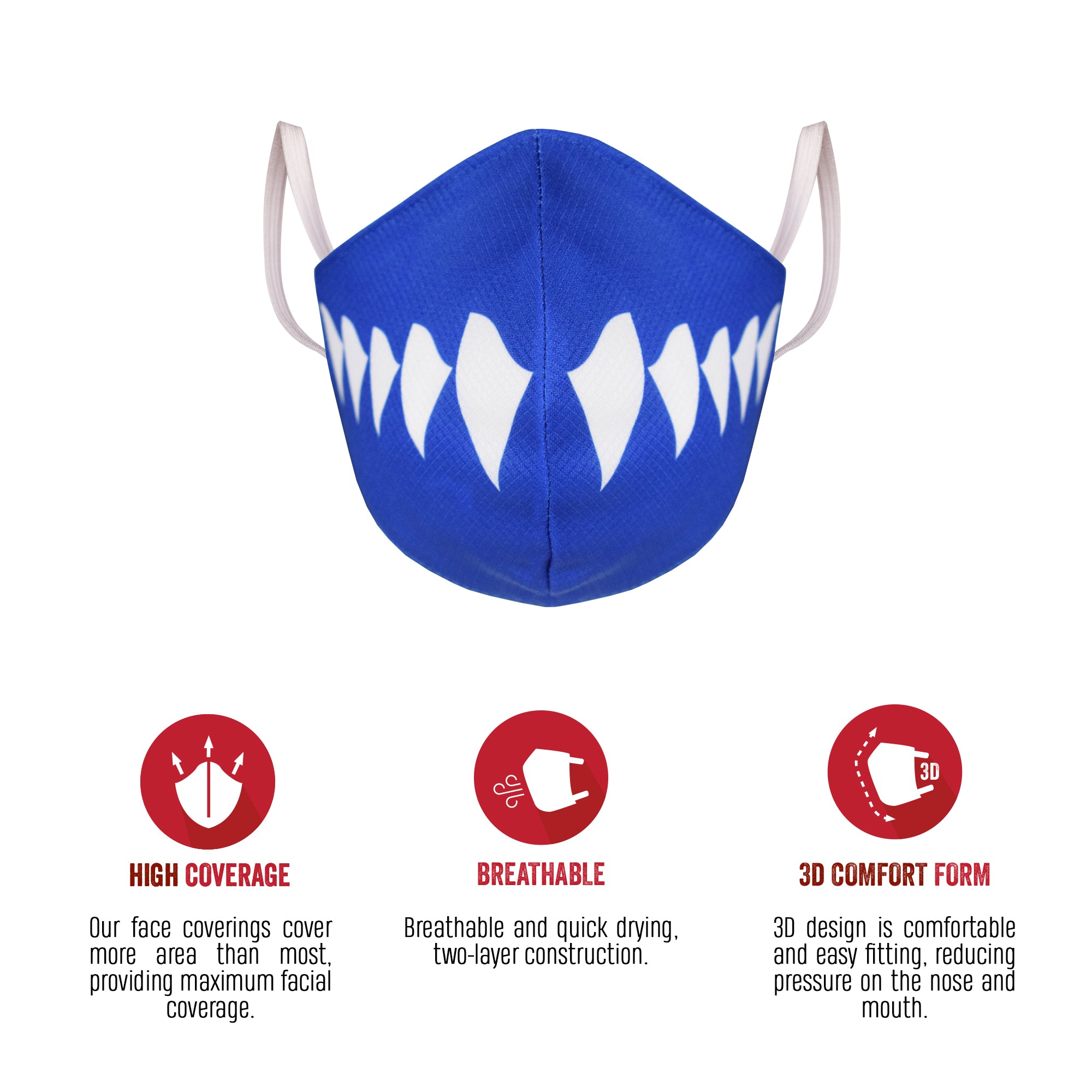 SAFEJAWZ Performance Face Mask - SHARK. Anti-Microbial, Washable, 2-Layer Face Mask. - SAFEJAWZ gum shield