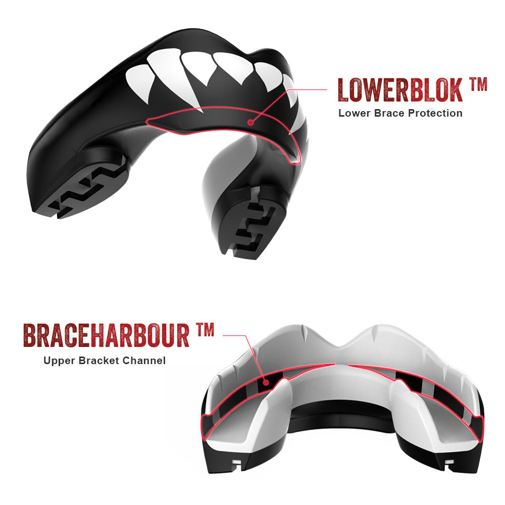 SAFEJAWZ® Ortho Series 'Fangz' Mouthguard for Braces. - SAFEJAWZ gum shield