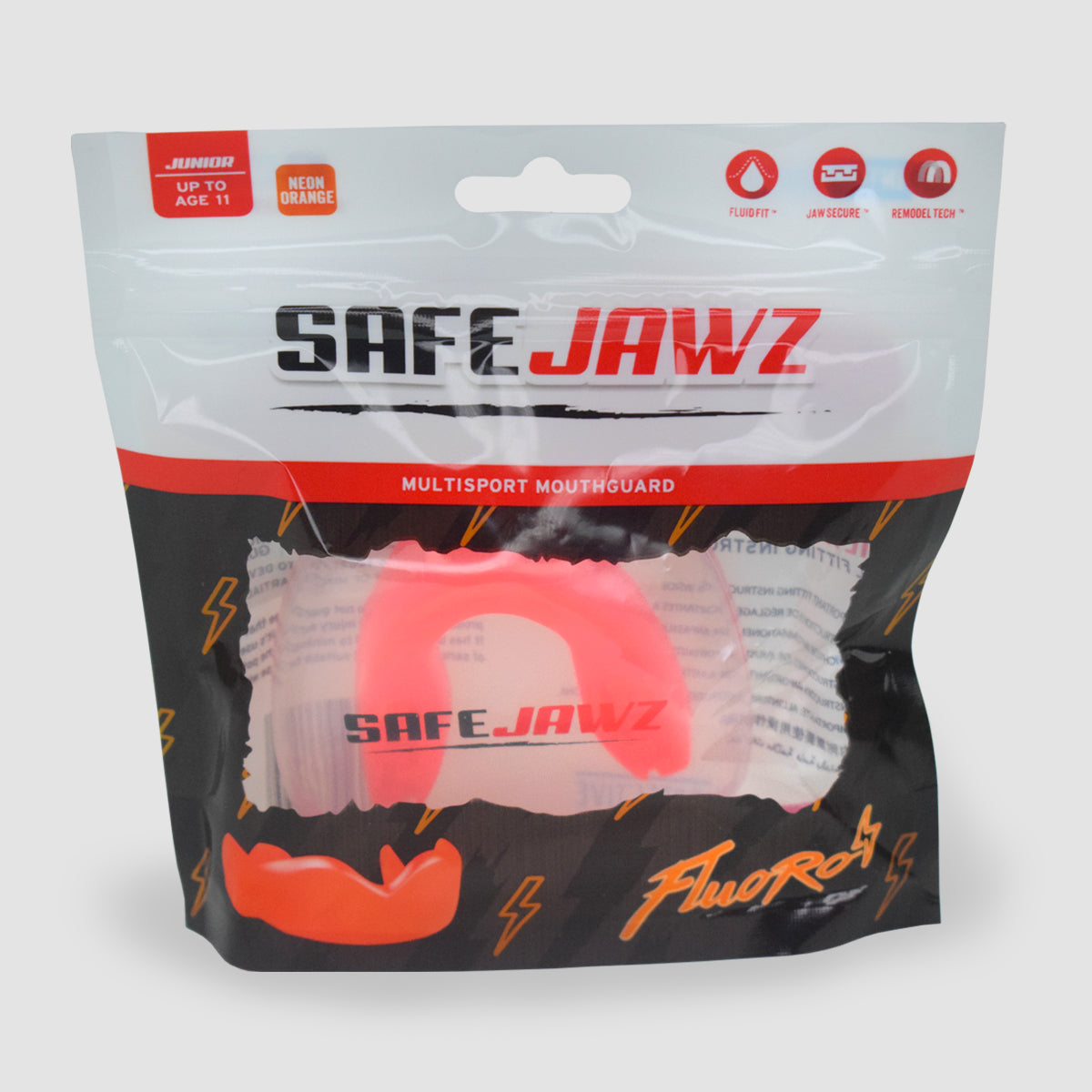 SAFEJAWZ® Intro Series - Fluro Orange - SAFEJAWZ gum shield